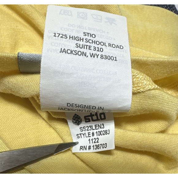 Stio Long Sleeve T Shirt Size S Light Yellow Activewear Cotton‎ Blend - Picture 8 of 8
